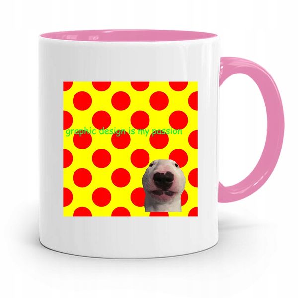 Kubek Różowy Grafika Graphic Design Is My Passion Z Nadrukiem Ze Zdjęciem zdjęcie 1