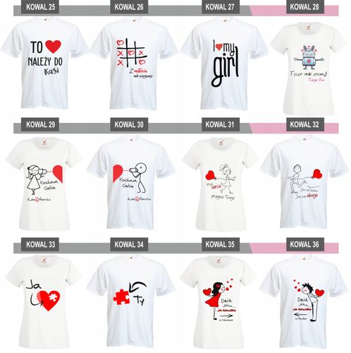 KOSZULKA z nadrukiem WALENTYNKI trafiona zatopiona na Arena.pl