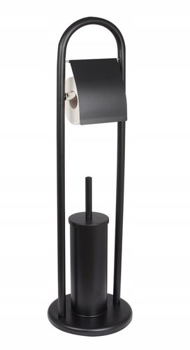 Stojak na papier toaletowy i szczotkę do WC czarny łazienkowy loft uchwyt na Arena.pl