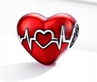 .Koralik zawieszka CHARMS do bransoletki czerwone serce