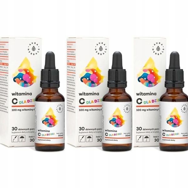 3x Aura Herbals Witamina C Dla Dzieci 100 mg 30ml zdjęcie 1
