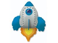 Balon foliowy "Rakieta, niebieska", 24 cale [balon z helem]