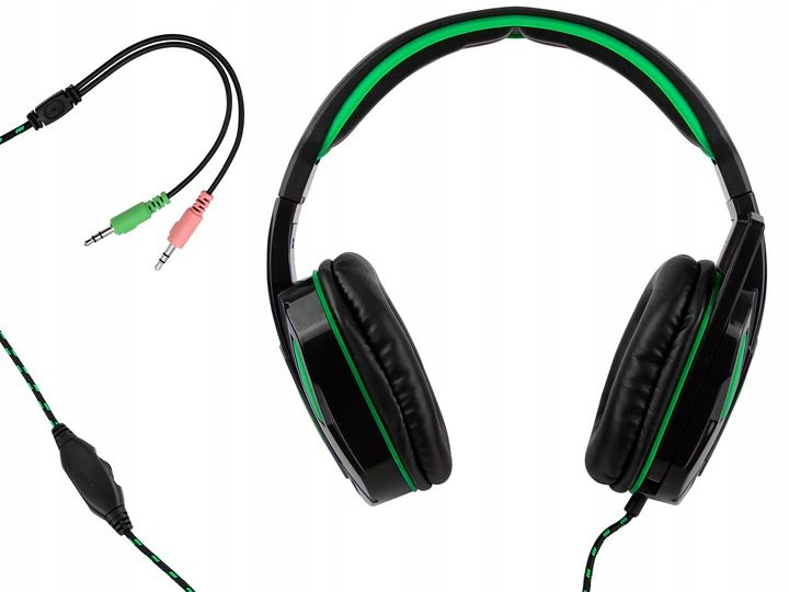 SŁUCHAWKI DLA GRACZY GAMINGOWE Z MIKROFONEM NAUSZNE JACK DŁUGI KABEL SUWAK zdjęcie 3