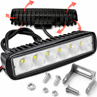 LAMPA ROBOCZA LED 18W 6 LED 6000K 12V / 24V UCHWYTY MOCUJĄCE ŚRUBY NAKRĘTKI