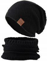 Męski Ciepły Zimowy Komplet Czapka Komin Na Zimę