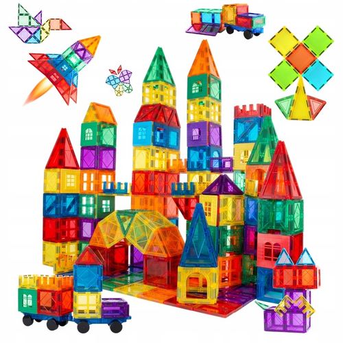 EDUKACYJNE KLOCKI MAGNETYCZNE KONSTRUKCYJNE ZESTAW 100 el PANELE DLA DZIECI na Arena.pl
