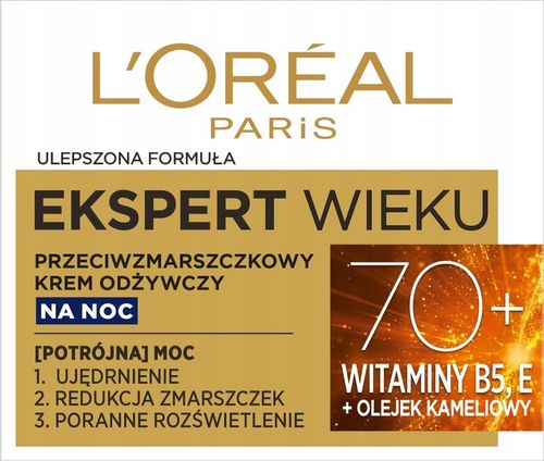 Loreal Ekspert Wieku 70+ Przeciwzmarszczkowy Krem Do Twarzy Na Noc 50ml na Arena.pl