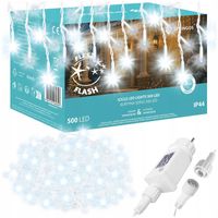 SOPLE 500 LED LAMPKI ZEWNĘTRZNE 22,5m TIMER FLASH KURTYNA GIRLANDA ŚWIETLNA