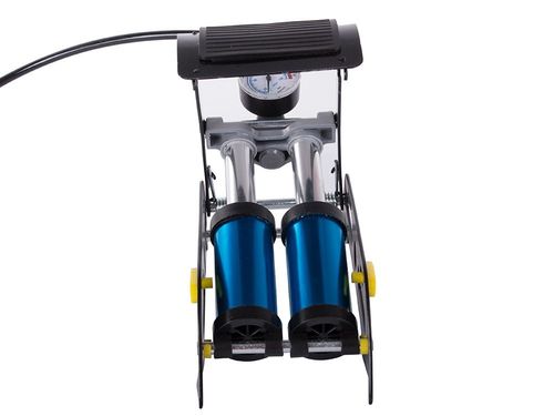 POMPKA SAMOCHODOWA NOŻNA DWUTŁOKOWA KOŃCOWKI ROWER AUTO DO PIŁEK MATERACA na Arena.pl