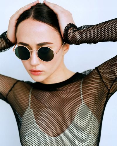 OKULARY PRZECIWSŁONECZNE LENONKI OKRĄGŁE MODNE STYLOWE SOCZEWKI FILTR UV400 na Arena.pl