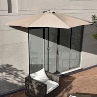 Parasol Ogrodowy Półparasol 2,7m Beżowy Ścienny Na Taras Balkon