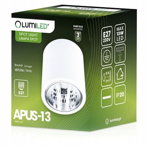 Oprawa Natynkowa Lampa Sufitowa SPOT DUŻA TUBA LED E27 Okrągła Walec na Arena.pl