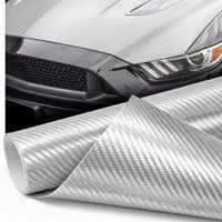 FOLIA 3D CARBON SILVER MAT KARBON OKLEINA SREBRNA MATOWA DEKORY 152 X 200CM