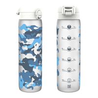 ION8 Przezroczysta butelka na wodę z wzorem i miarką motywacyjną 1000 ml