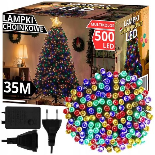 LAMPKI CHOINKOWE 500 LED MULTI KOLOR 35M PROGRAMATOR ŚWIATEŁKA ŁAŃCUCH na Arena.pl