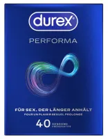 durex performa 40 szt. - anatomiczne prezerwatywy z opoźniającym żelem