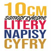 FOLIA REKLAMOWA LITERY - 10cm CYFRY SAMOPRZYLEPNE naklejki REKLAMA WYCINANA