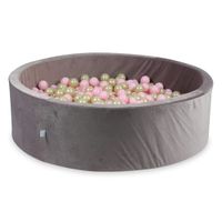 Suchy basen z piłeczkami 700 sztuk 130x40 Velvet lila (jasnozłote, jasnoróżowe)