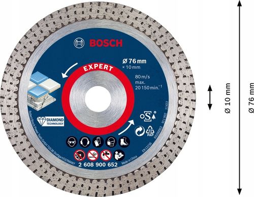 BOSCH TARCZA DIAMENTOWA DO PŁYTEK 76MM na Arena.pl