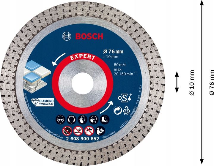 BOSCH TARCZA DIAMENTOWA DO PŁYTEK 76MM zdjęcie 8