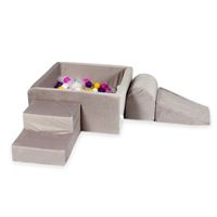 Piankowy plac zabaw z basenem kwadratowym 90x90x40 Velvet lila + 400 piłek (fiolet, róż, żółte, białe, przezroczyste)