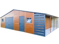 Garaż Blaszany 8,5x6m + Wiata 1,5x6m Brama Uchylna Drzwi 3x Okno  ID683