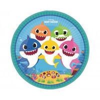 talerzyki papierowe baby shark 23cm 8szt urodziny