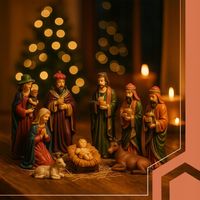 Figurki do Szopki Bożonarodzeniowej Figury 10 szt Szopka Bożonarodzeniowa