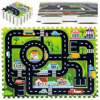 MATA piankowa puzzle EDUKACYJNA 114x86 dla dzieci SKŁADANA ochronna MIASTO