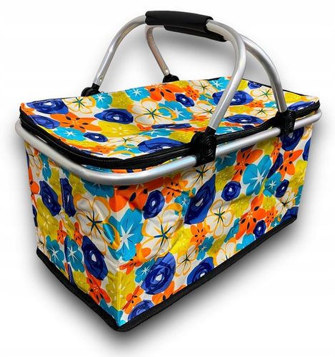 KOSZ PIKNIKOWY SKŁADANY KOSZYK TERMICZNY NA ZAKUPY PIKNIK RÓŻNE WZORY na Arena.pl