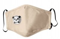 DLA DZIECI Maska PANDA BEŻOWA + 3x FILTR PM 2.5