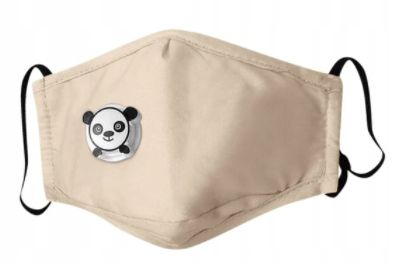 DLA DZIECI Maska PANDA BEŻOWA + 3x FILTR PM 2.5 zdjęcie 1