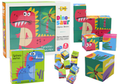 Edukacyjne Puzzle 6w1 Klocki Układanka Kostki 6 Obrazków Dinozaury 9 El.