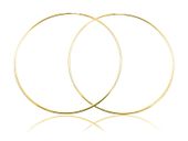 Eleganckie klasyczne pozłacane srebrne kolczyki gładkie duże koła kółka 7cm srebro 925 PTRING15G_70