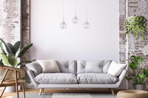Lampa wisząca 3xE27 LACRIMA CLEAR SILVER na Arena.pl