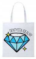 Dla Dentysty Stomatologa Torba Eco Biała Shopper Z Nadrukiem Ze Zdjęciem