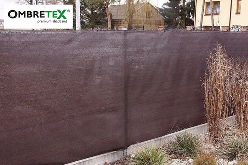 Osłona Na Ogrodzenie Płot 1,2x10m Brązowa Siatka Cieniująca Brąz Mata na Arena.pl