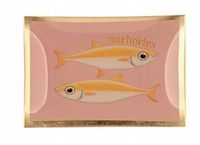 Talerz szklany Love Plates M Anchois różowy 10 x 0,8 x 14,2 cm