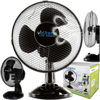 WENTYLATOR BIURKOWY STOŁOWY STOJĄCY CICHY 22cm CYRKULATOR CZARNY 2 TRYBY