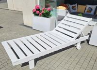 Leżak ogrodowy drewniany XD biały regulowany