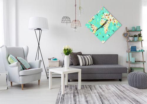 Zegar Ścienny - Mapa Kontynent - 60X60 Cm - C3Ad60X60-3106 na Arena.pl