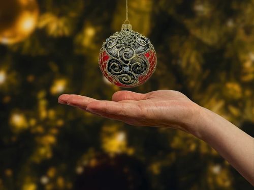 Bombka czerwona ekskluzywna z bogatymi zdobieniami: 6 sztuk na Arena.pl