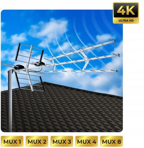 ANTENA ZEWNĘTRZNA KIERUNKOWA TV NAZIEMNEJ DVB-T2 ULTRA HD 4K FILTR LTE na Arena.pl
