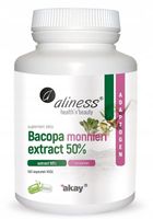 Aliness Bacopa monnieri 50% 500mg BRAHMI PAMIĘĆ STRES UKŁAD NERWOWY 100kap