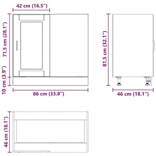 Szafka kuchenna dolna, Porto, czarna, materiał drewnopochodny na Arena.pl