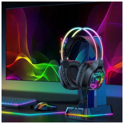 ONIKUMA SŁUCHAWKI GAMINGOWE X22 DLA GRACZY DO GRANIA Z MIKROFONEM RGB LED na Arena.pl