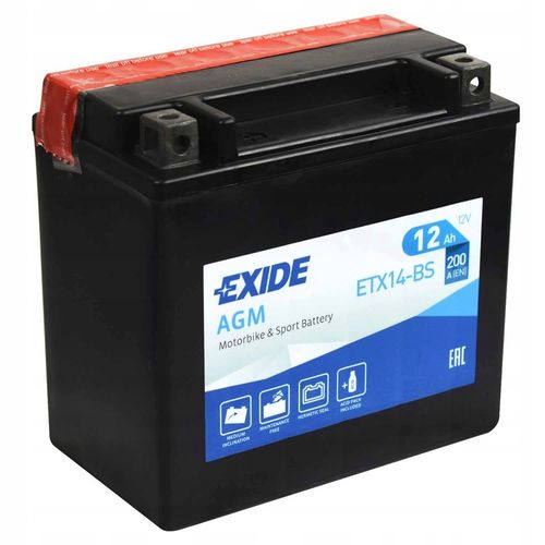 EXIDE AGM ETX14-BS / YTX14-BS 12V 12Ah 200A L+ na Arena.pl