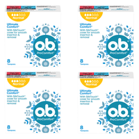 O.B. ProComfort Normal Tampony z otoczką SilkTouch 8 sztuk zestaw 4 paczek