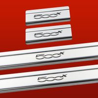 Listwa progowa FIAT 500X Stal nierdzewna 304 połysk z czarnymi literami