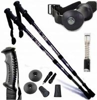 2x KIJKI TREKKINGOWE NORDIC WALKING KIJE DO CHODZENIA + LATARKA COB +OPASKA